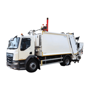 Autospeciala DAF LF260 4x2 cu suprastructura compactoare EFE 14 mc cu macara