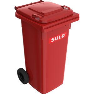 Pubela SULO pentru colectarea deseurilor, 120 L, din HDPE, cu capac si 2 roti, rosie